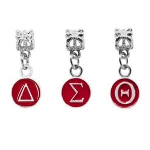 NWOT, DST letter charms, set of three Fits Pandora Style Bracelets / Necklaces